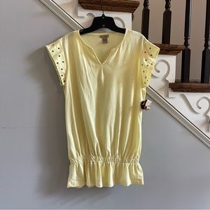 Ruff Hewn Sunwashed Yellow Knit Top, Size Small